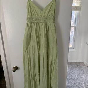 Green Poplin Midi Dress